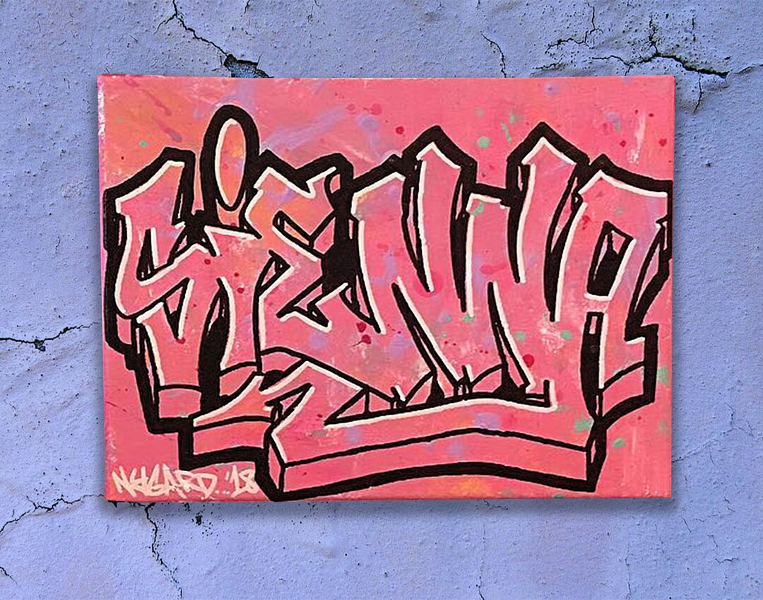 Custom Original Hand Painted Graffiti Art Name Canvas Etsy
