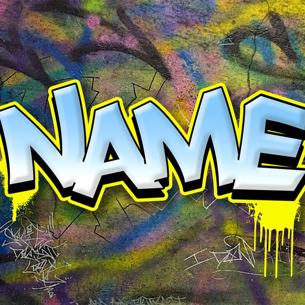 Custom Graffiti Street Art Style Name Print Digital Download Poster. Personalized gift idea for girls, boys, teens, or adults