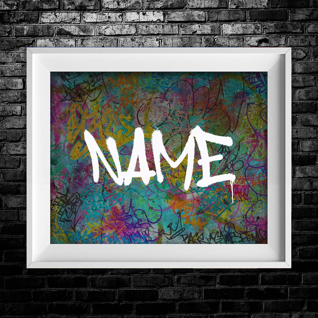 Custom Graffiti Street Art Style Spray Paint Name Print Digital