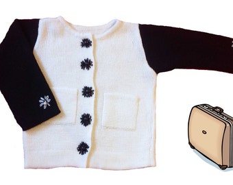 24mo-30mo . Knitted Little Lady CARDIGAN. Toddler stylish Jacket.