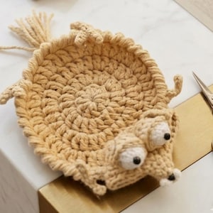 Funny Squirrel Coaster Crochet Pattern, Scrat Ice Age Crochet Pattern, Animal Mug Rug