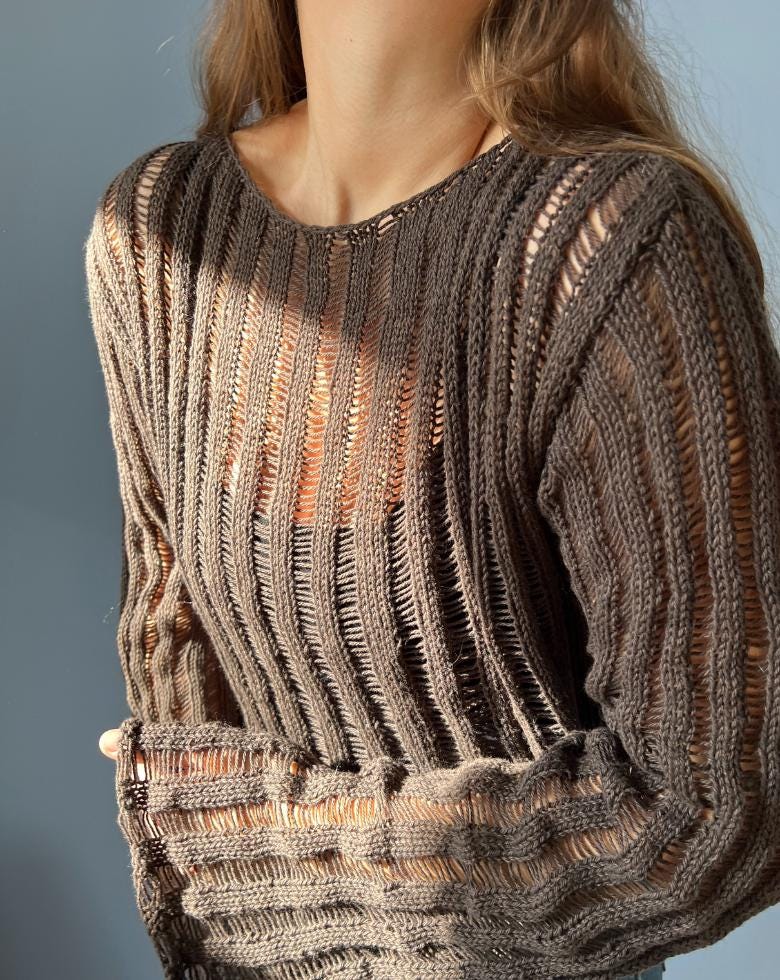 See Through Knit Top - Etsy
