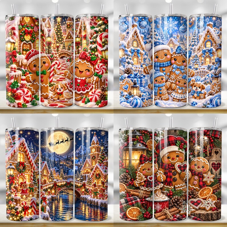 15+ Gingerbread Christmas Tumbler PNG, Gingerbread Man Tumbler Wrap ...