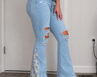 Custom Upcycled Flare Jeans | Reworked Wide Leg Denim