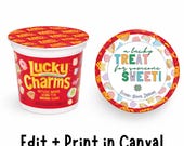 Printable St. Patrick's Day Sticker | A lucky Treat St. Patty's Goody Bag Tag | Classroom Party Round Sticker | 3x3 Canva Template