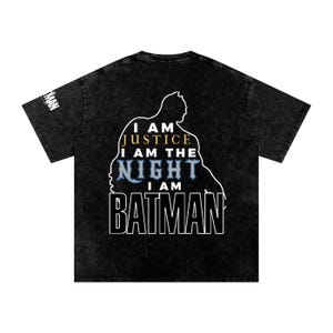 T-shirt oversize in cotone effetto neve di Batman