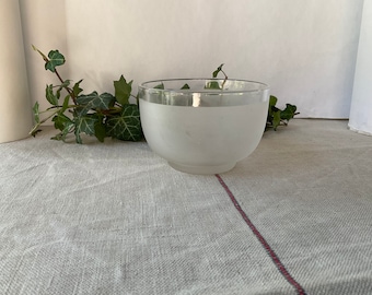 Vintage Baccarat Crystal Bowl, French Sandblasted Glass, Circa 1916, no signature (too old)