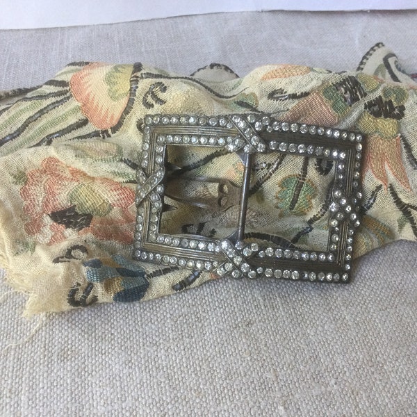 Ancienne boucle de ceinture en strass, accessoire de robe de soirée