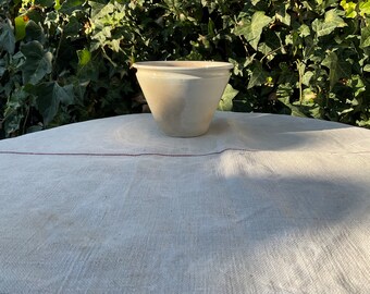French vintage one large 19th Pot, antique faïence Vieillard, handmade, shabby chic style, white faience
