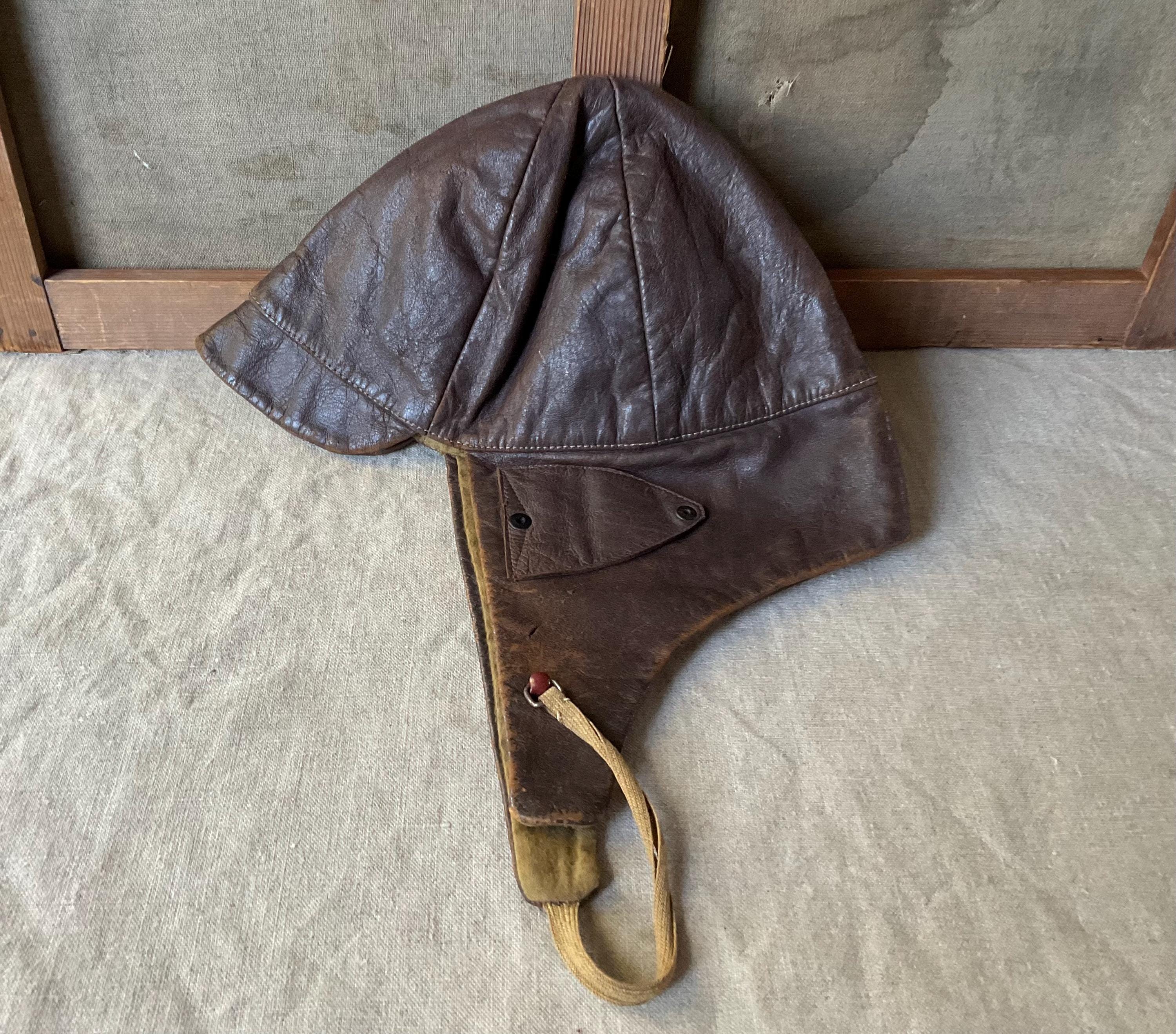 Leather pilot helmet - Etsy 日本