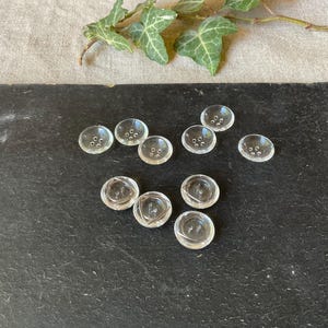 Bottoni vintage francesi in vetro, fatti a mano, 2 misure, rotondi