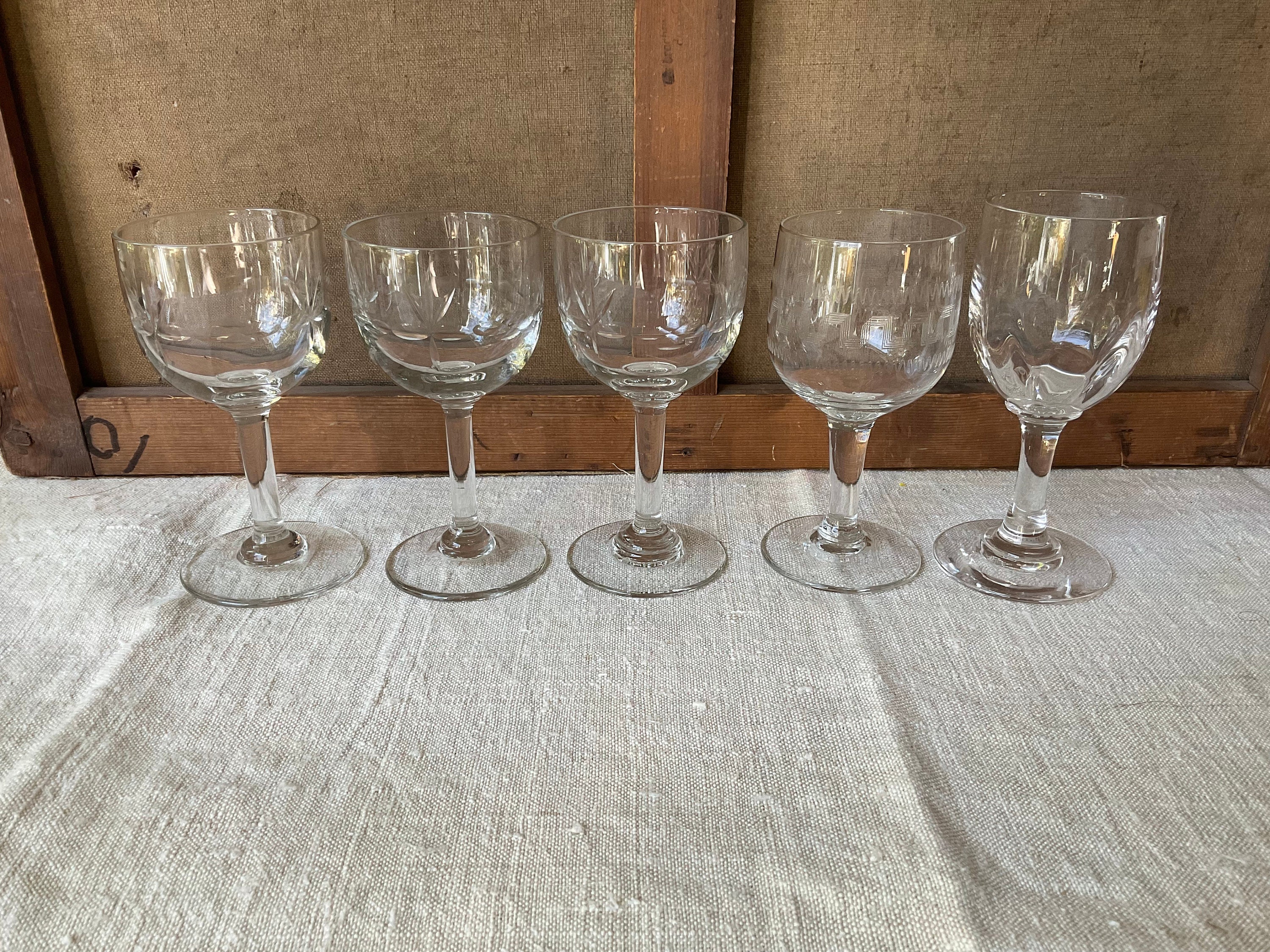 Six classic antique French wine glasses – Chez Pluie