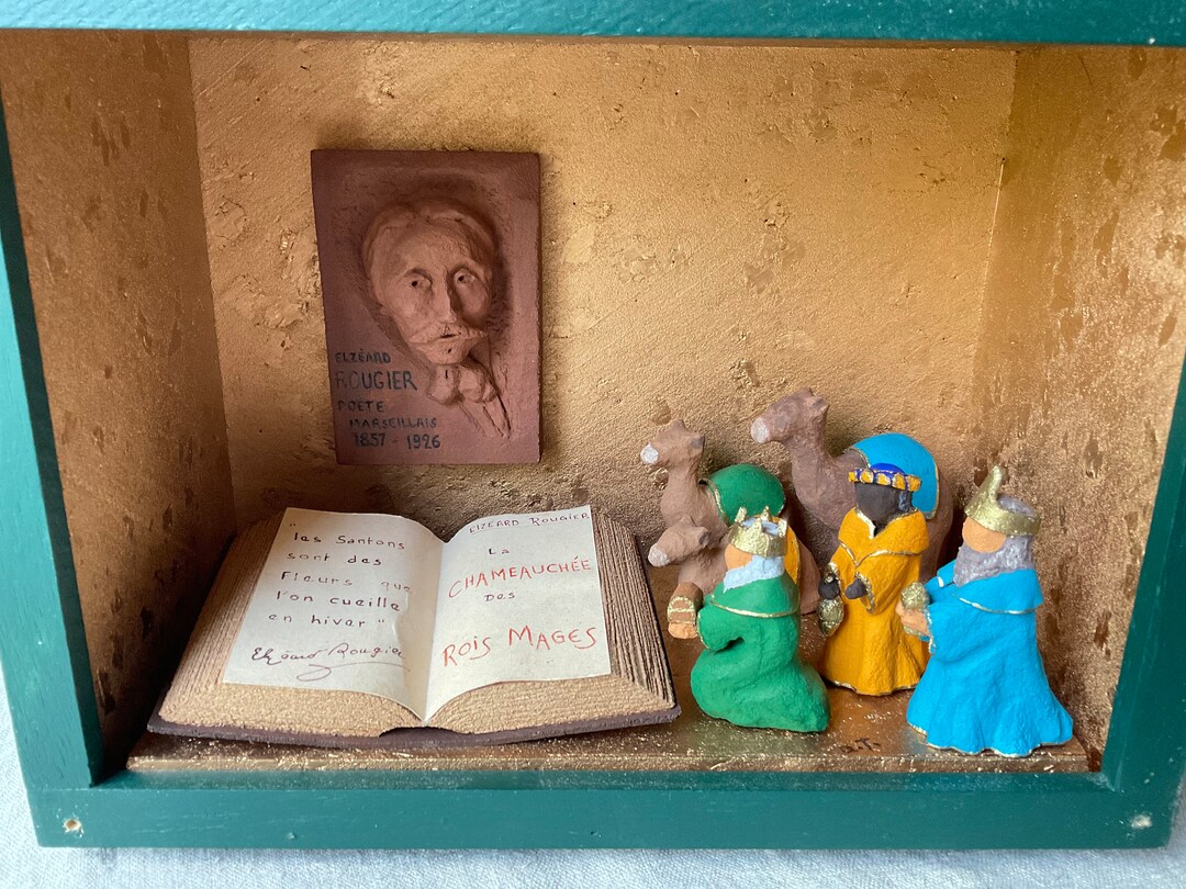 French Vintage Diorama, Scene in a Box, Chritmas Figurines, Handmade ...