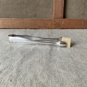French vintage Sugar Tongs silver-plated, 1920 Art deco, Silvered, handmade