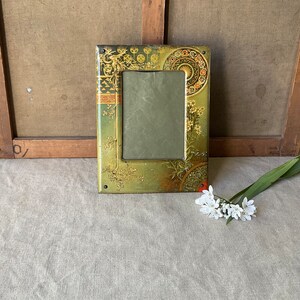 RESERVED for Michael, Art Nouveau, French vintage frame in metal, Handmade, with glass, late 19th