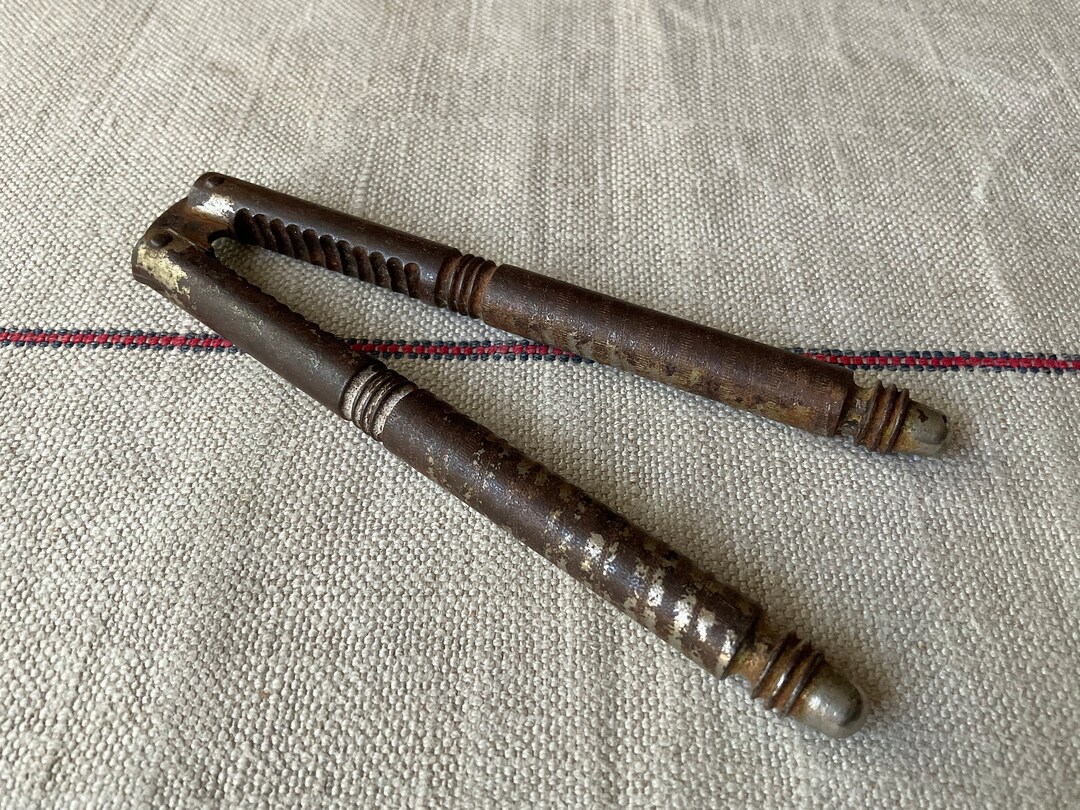 French Vintage Small Nutcracker in Chromed Steel, 19th Handmade