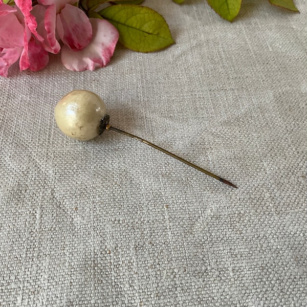 Hat pin French Vintage 1900,  pearly pasteboard, false mother of pearl