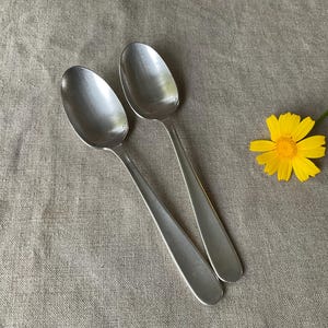 CHRISTOFLE 2 spoons, silvered metal, french vintage, medium size, signed