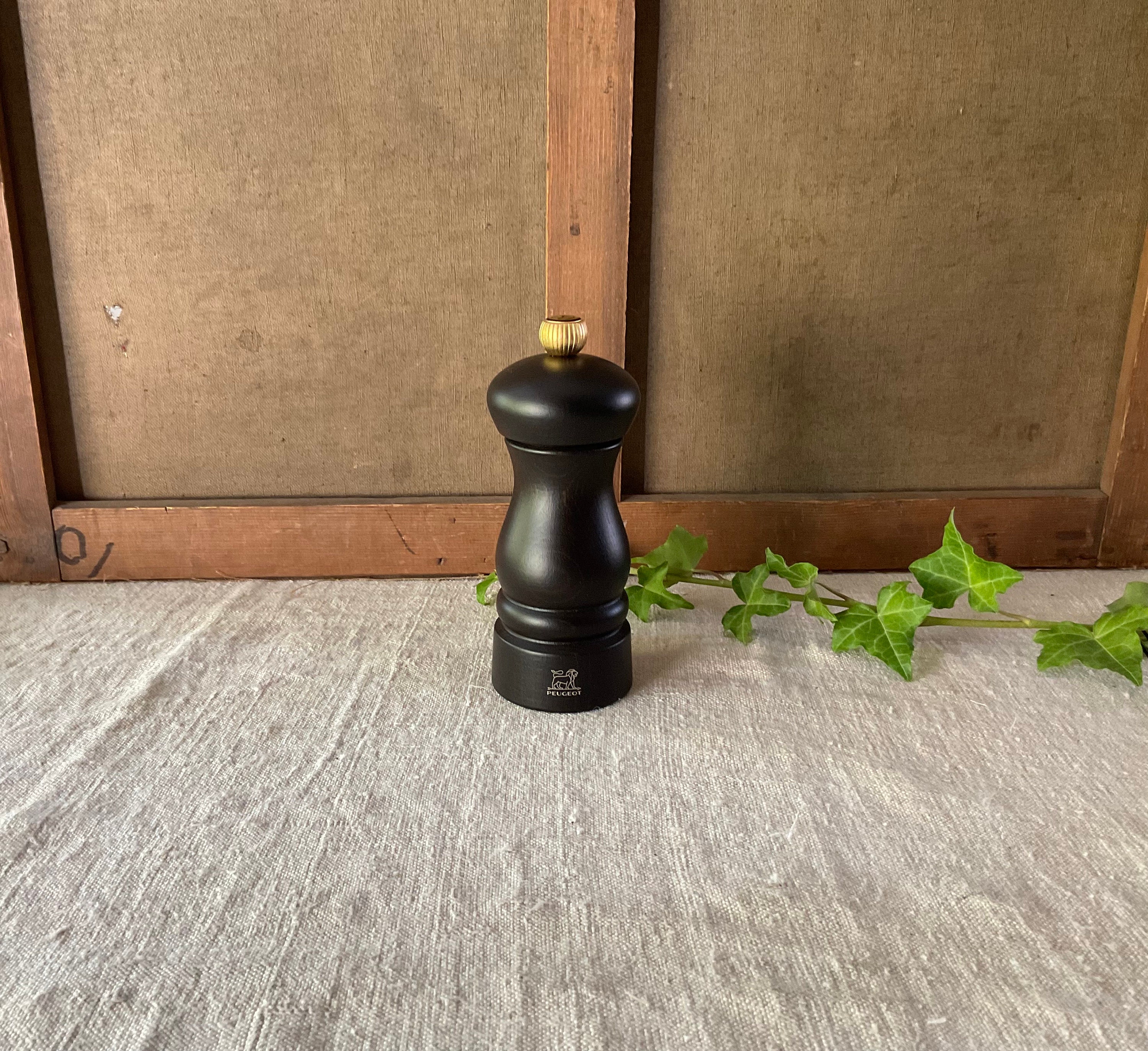 Classic French Black Wood Pepper Mill - High Gloss - 2 x 2 x 6 - 1 count  box