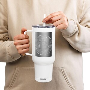 Vaso térmico de 40 oz con grabado de monedas Bitcoin / Vaso de viaje con aislamiento y tapa