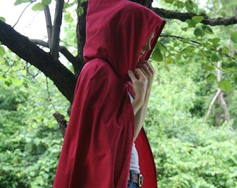 Red Cloak - Cotton, Hooded