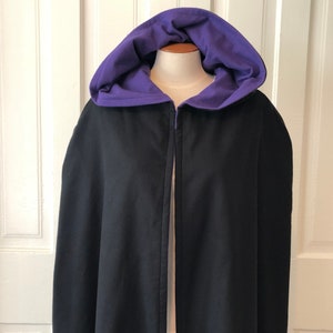 Black/Purple Reversible Hooded Cloak image 4