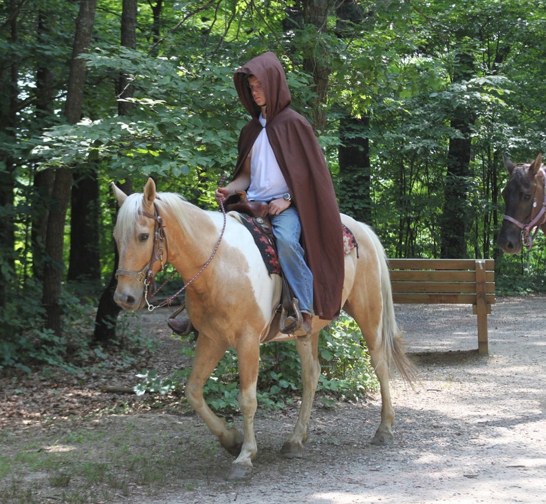 Dark Brown Cloak Cotton, Hooded image 2