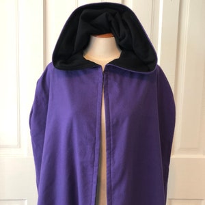 Black/Purple Reversible Hooded Cloak image 5