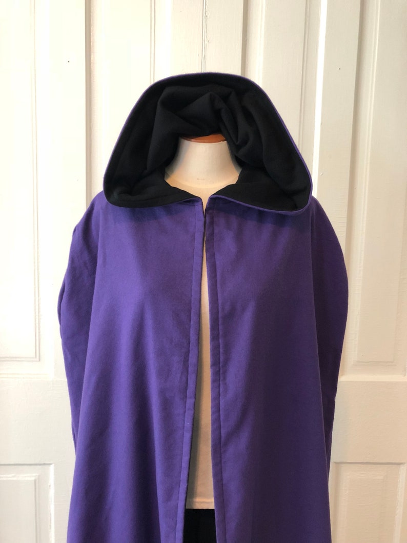 Black/Purple Reversible Hooded Cloak image 5