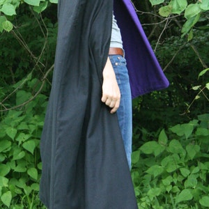 Black/Purple Reversible Hooded Cloak image 1