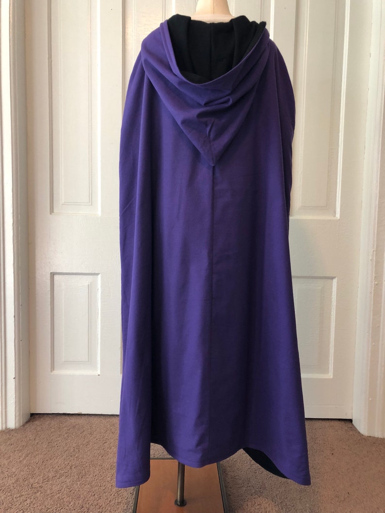 Black/Purple Reversible Hooded Cloak image 8