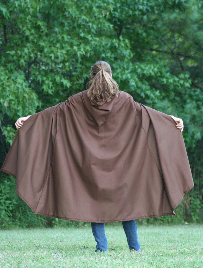 Dark Brown Cloak Cotton, Hooded image 5