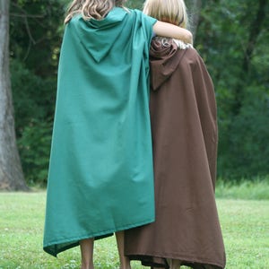 Dark Green Youth Cloak Cotton, Hooded image 4