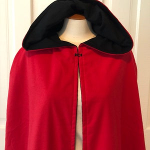 Red/Black Reversible Hooded Cloak image 4