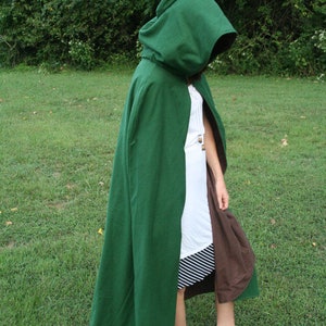 Brown/Green Reversible Hooded Cloak