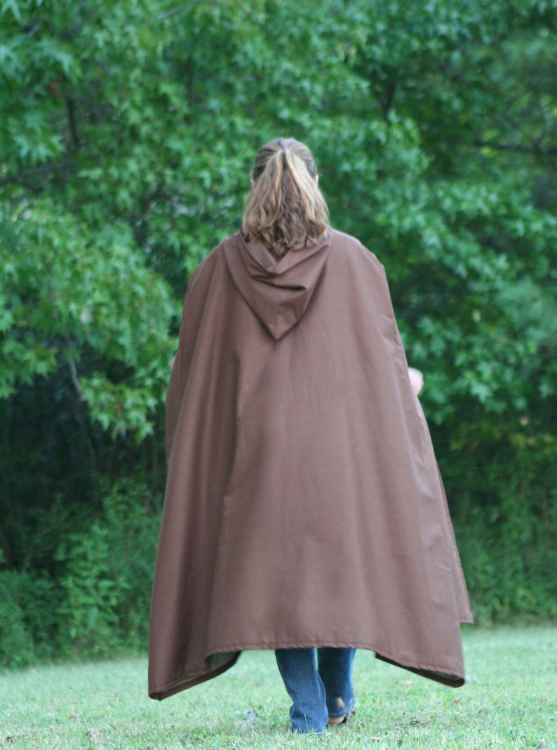 Dark Brown Cloak Cotton, Hooded image 4