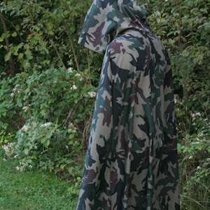 Camouflage Cloak - Cotton, Hooded
