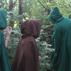 Dark Green Youth Cloak Cotton, Hooded image 5