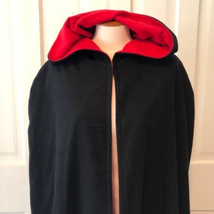 Red/Black Reversible Hooded Cloak image 5