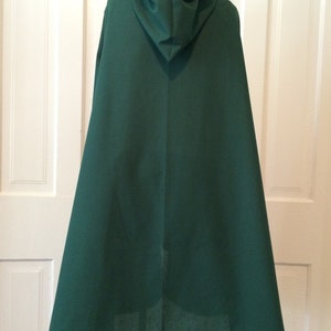 Dark Green Youth Cloak Cotton, Hooded image 7