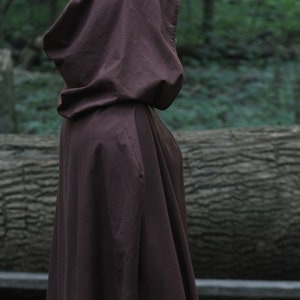 Dark Brown Cloak - Cotton, Hooded