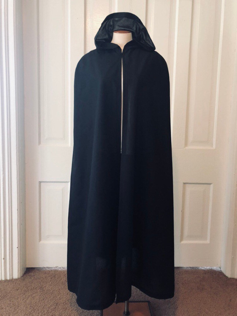 Black Cloak Cotton Hooded | Etsy