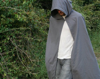 Dark Gray Flannel Cloak - Hooded