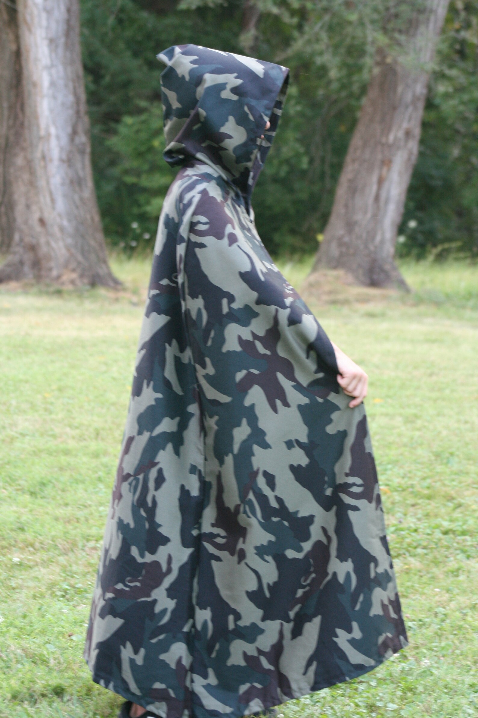 Camouflage Hooded Cloak Youth Size Etsy