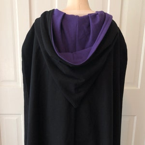 Black/Purple Reversible Hooded Cloak image 6