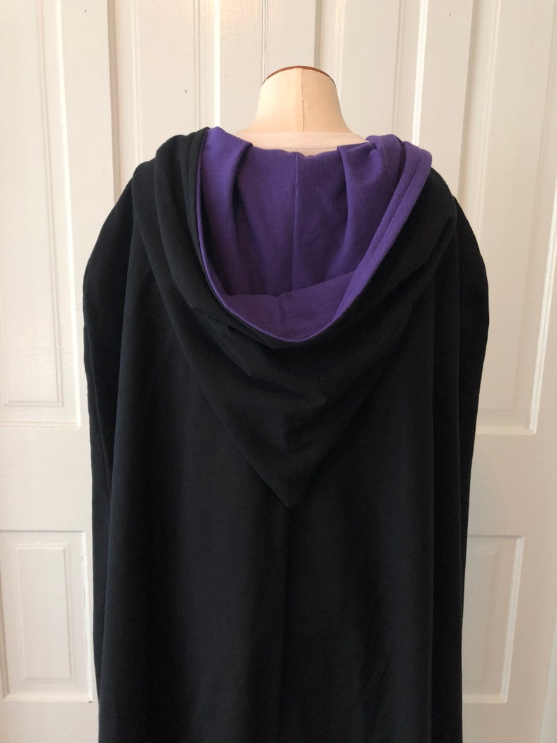 Black/Purple Reversible Hooded Cloak image 6