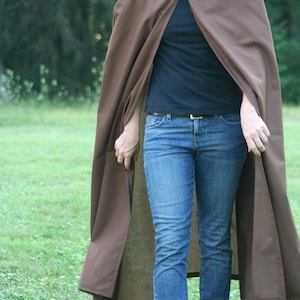 Dark Brown Cloak Cotton, Hooded image 3