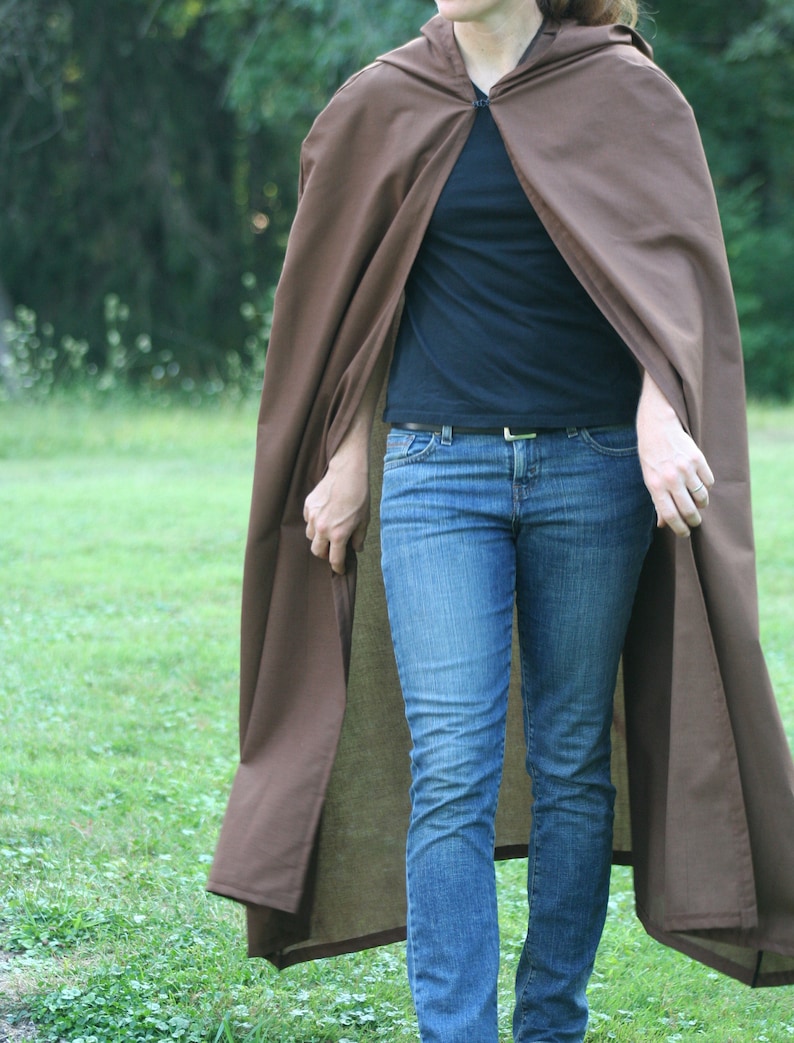 Dark Brown Cloak Cotton, Hooded image 3