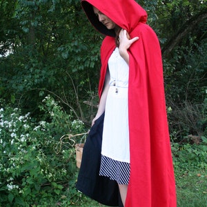 Red/Black Reversible Hooded Cloak image 1