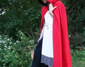 Red/Black Reversible Hooded Cloak